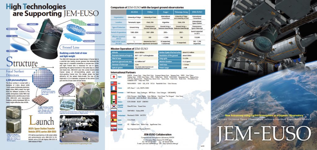 JEM-EUSO pamphlet outside